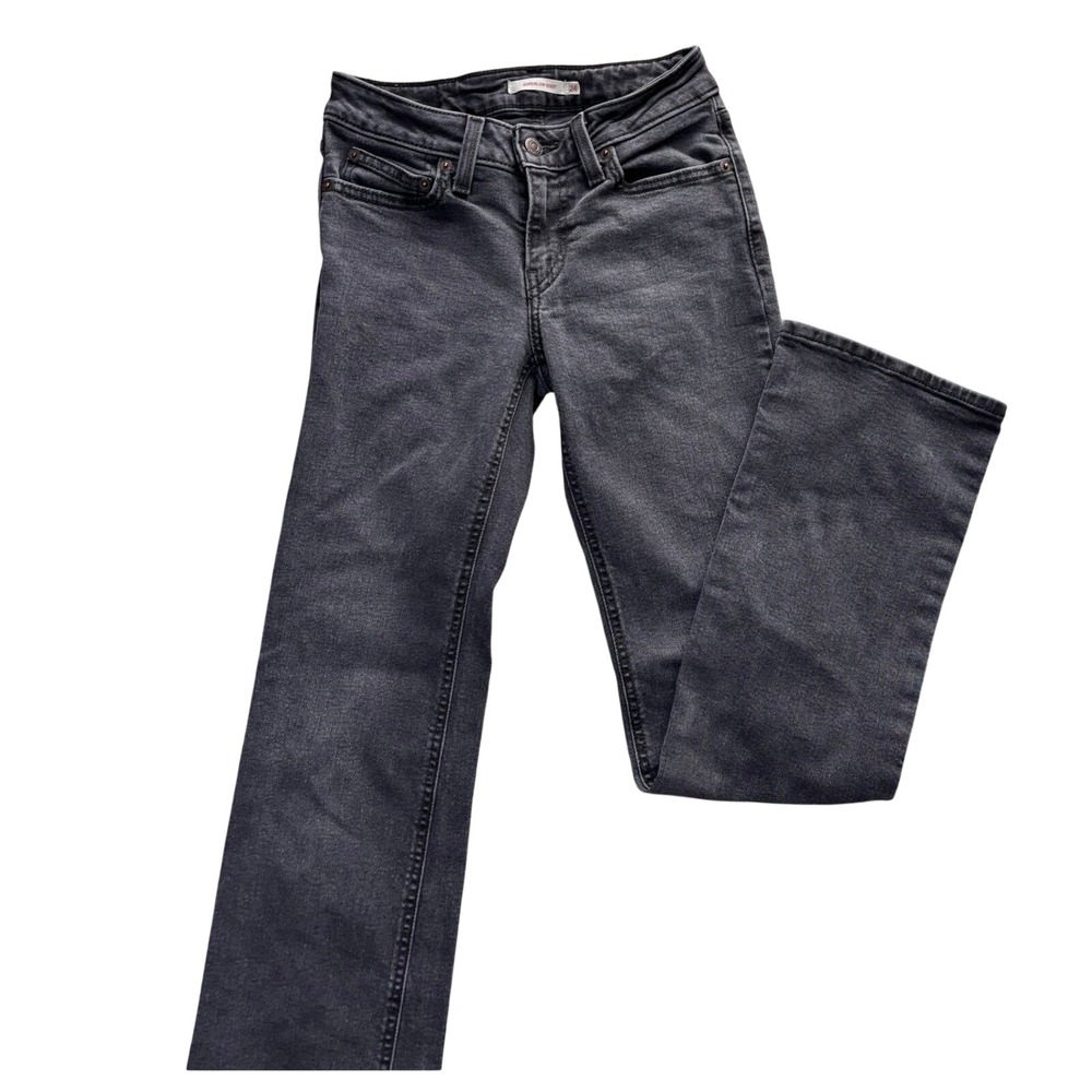 Levi's Superlow Bootcut Jeans Womens 24 Black Excellent Low Rise Denim